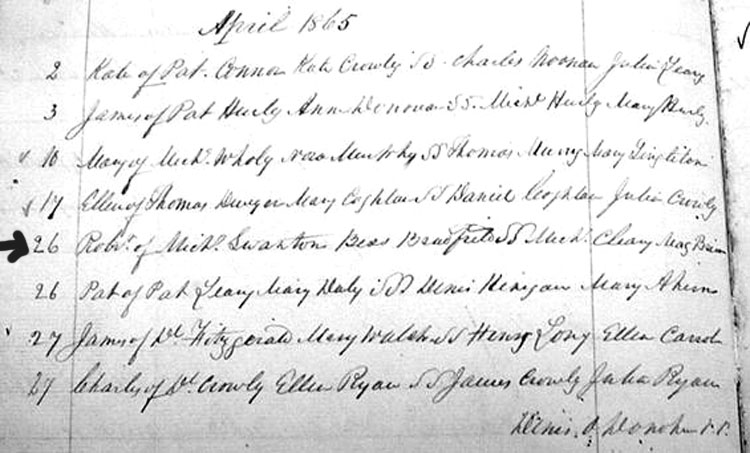 Robert Swanton's Baptism